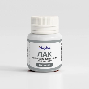 Лак глянцевый акриловый для декора (прозрачный), 20 мл.