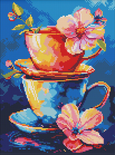 Алмазна мозаїка без підрамника "Таємниця чаювання" Ідейка AMC8038, 30х40 см