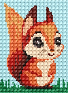 Набір з алмазною мозаїкою 15x20 см  "Чарівна білочка" без підрамника Ideyka AMM1031