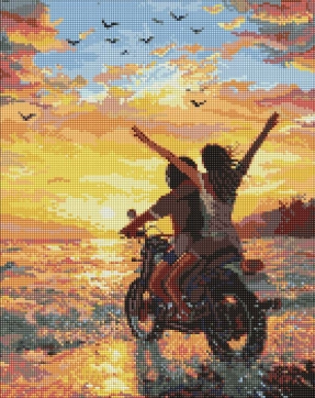 Алмазная мозаика - Морская поездка на двоих, 40х50см, Ideyka, AMO20202