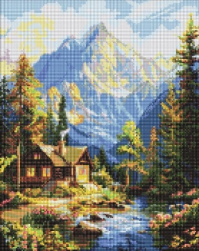 Алмазна мозаїка - Затишок серед вершин, 40х50см, Ideyka, AMO20229