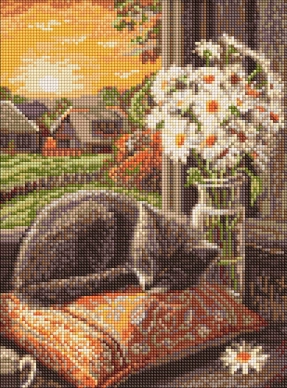 Алмазна мозаїка - Котячий сон", 30х40см, Ideyka, AMO20304