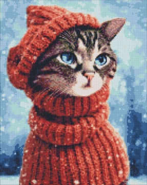 Алмазна мозаїка Дивовижна киця, 40х50см, AMO7350, Ideyka