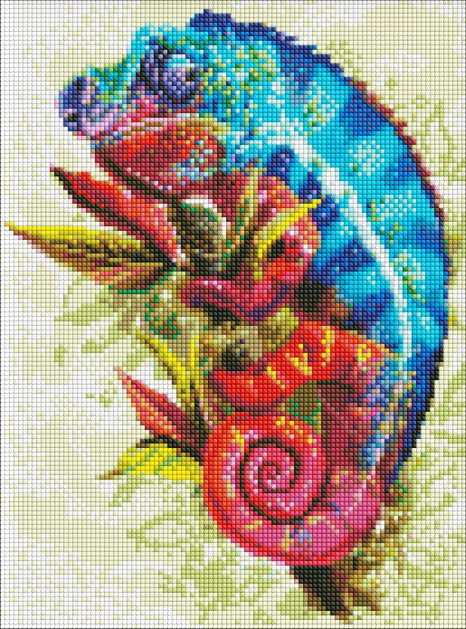 Алмазна мозаїка "Яскравий хамелеон", Ідейка AMO7457