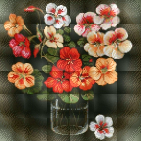 Алмазна мозаїка "Настурції" ©kovtun_olga_art Ідейка AMO7499 40х40 см