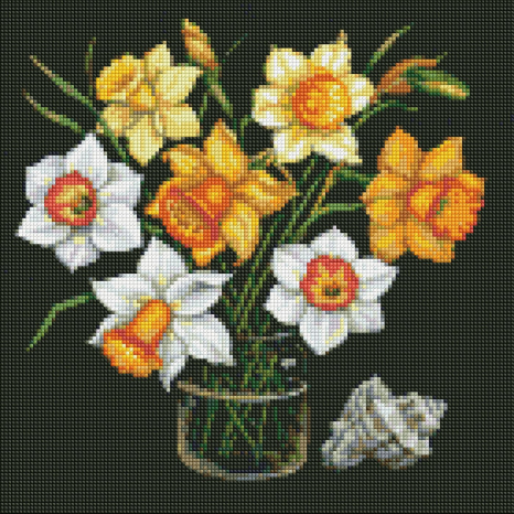 Алмазна мозаїка - Сонячні нарциси, 40х40см, AMO7590