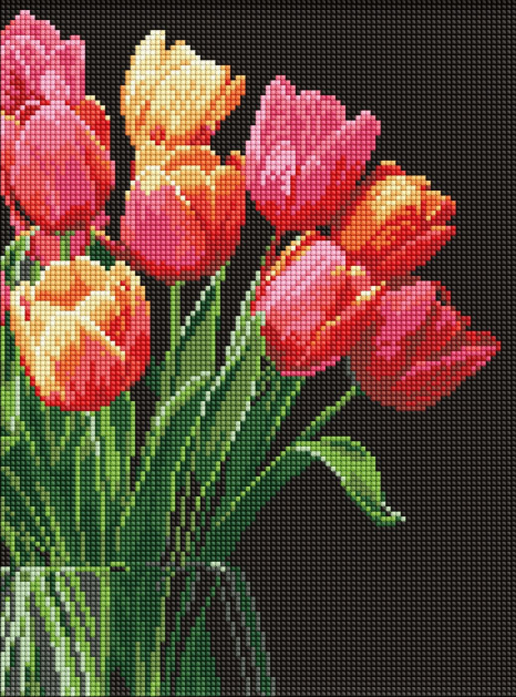 Алмазна мозаїка "Аромат тюльпанів" Ідейка AMO8030, 30х40 см