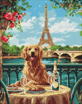 Алмазная мозаика Ретривер в Париже AMO8054 40х50см IDEYKA