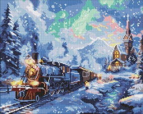 Набір з алмазною мозаїкою "Святковий потяг" 40х50см