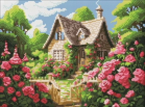 Алмазна мозаїка "Затишний будиночок", Ideyka 30x40см