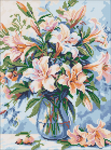 Алмазна мозаїка "Квіткова поема",  Ideyka 30x40см