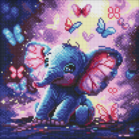 Алмазна мозаїка для дітей Безтурботний слоник 30х30см AMO8235 Ideyka