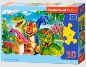 Картонные пазлы Castorland 30 элементов Динозавры селфи 32х23 см