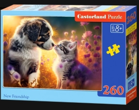 Пазл Щенок с котиком: новая дружба Castorland (260 дет.) B-27583-1