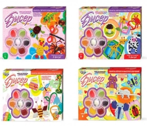 Набір для творчості "Бісер" Danko Toys. Б6-1, Б6-2, Б6-3, Б6-4