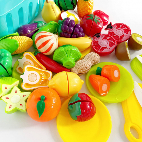 Іграшка Продукти на липучці у кошику (фрукти, овочі)