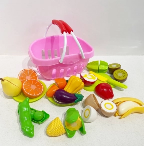 Продукти на липучці у рожевому кошику (фрукти, овочі), BC8812