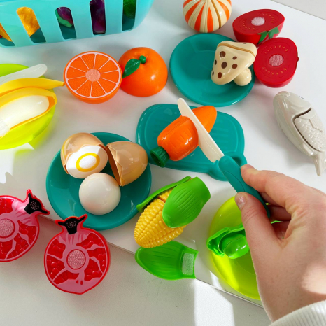 Продукти на липучці в кошику (фрукти, овочі, морепродукти) BC8016