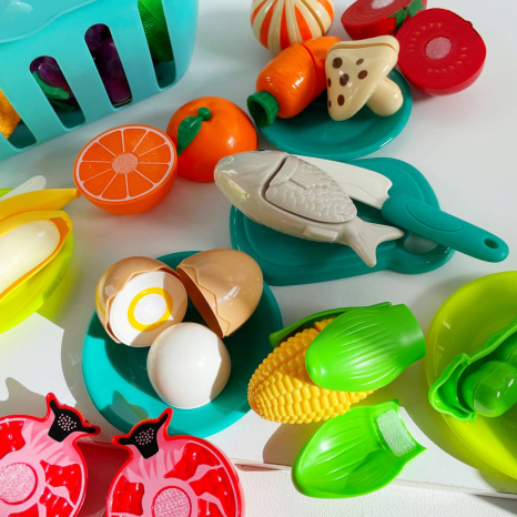 Продукти на липучці в кошику (фрукти, овочі, морепродукти) BC8016