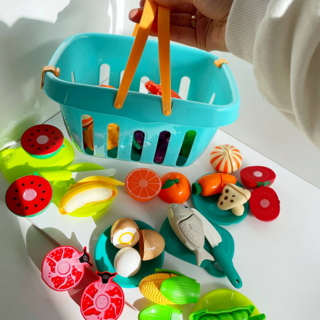 Продукти на липучці в кошику (фрукти, овочі, морепродукти) BC8016