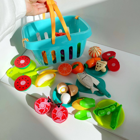 Продукти на липучці в кошику (фрукти, овочі, морепродукти) BC8016