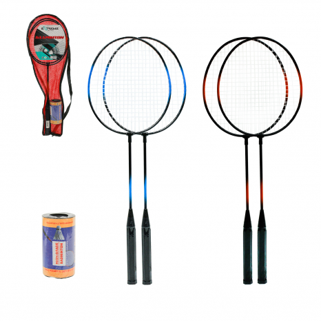 Набір для гри у бадмiнтон: 2 ракетки 65 см + 3 волана, у чохлі
