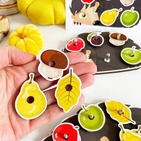 Игра-сортер с карточками -заданиями Семейка ёжиков Poznavalka