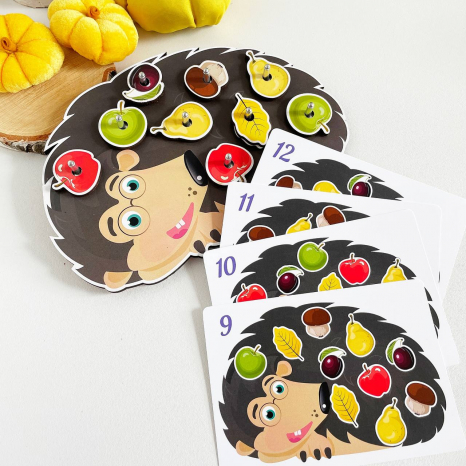 Игра-сортер с карточками -заданиями Семейка ёжиков Poznavalka