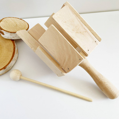 Дерев'яна Блок Тона (блок-тона) з ручкою БТ001у