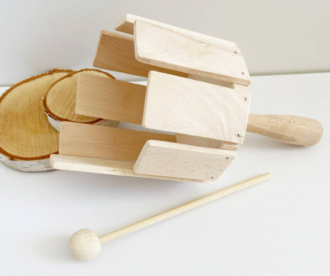 Дерев'яна Блок Тона (блок-тона) з ручкою БТ001у