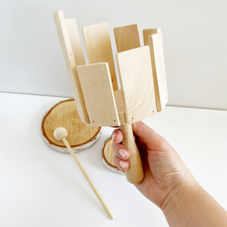 Дерев'яна Блок Тона (блок-тона) з ручкою БТ001у