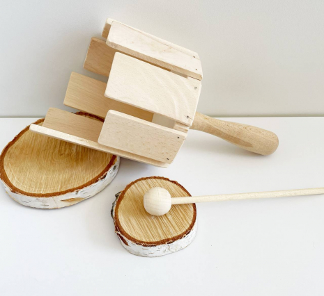 Дерев'яна Блок Тона (блок-тона) з ручкою БТ001у