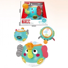 Брязкальце-неваляшка Слоник: світло, музика, звуки, елементи-шурхотуни, хоботок обертається на 360°, геометричні фігури