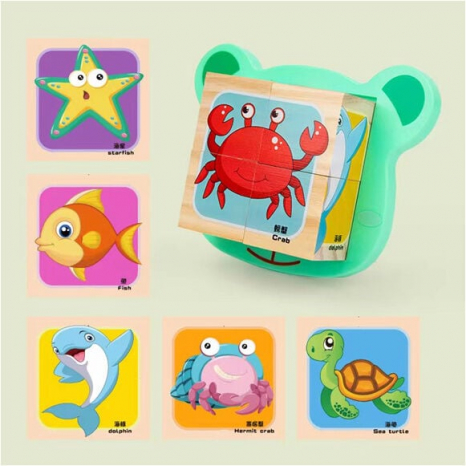 Дерев'яні кубики Морські мешканці