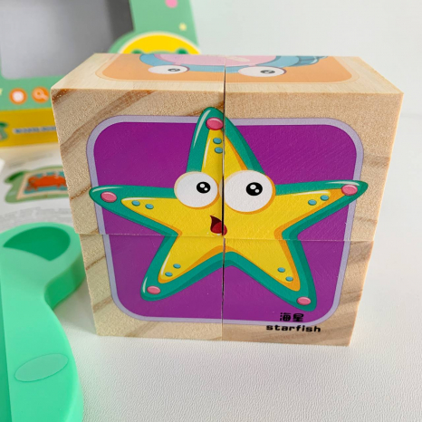 Дерев'яні кубики Морські мешканці