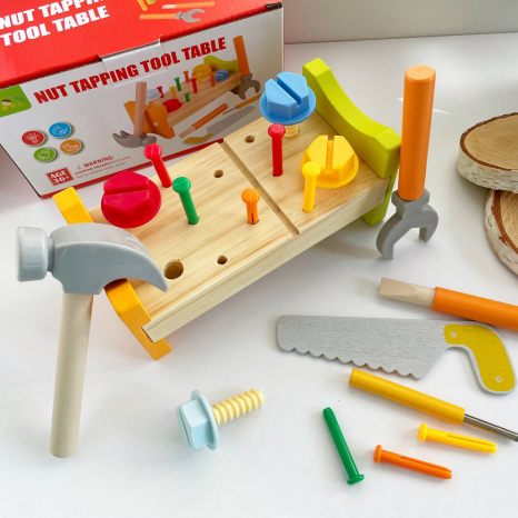 Дитячий іграшковий набір інструментів з верстаком C 60147