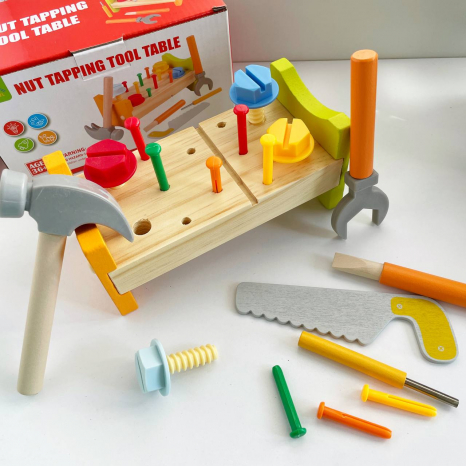Дитячий іграшковий набір інструментів з верстаком C 60147