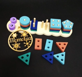 Деревянная игрушка пирамидка сортер - логика геометрические фигуры (геометрик, логика) MD 2165