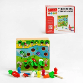 Развивающая логическая игра: магнитная рыбалка, сортер - моркови, магнитные гусенички C 61422
