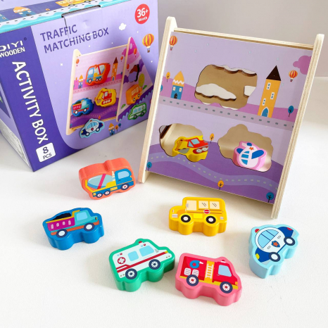 Дерев'яний логічний куб сортер вігвам з Транспортом  C 61720