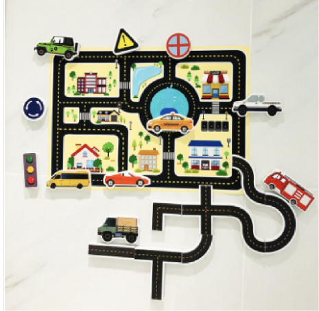 Набір іграшок для купання для ванни C 64956 машинки з дорогою в пакеті