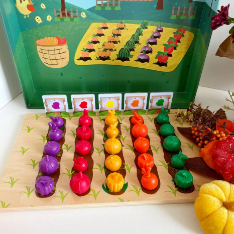 Логічна гра  “Грядка”, цифри, кольори, картки з завданнями, сортер C 65695