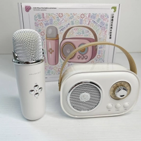 Дитяче караоке з bluetooth, мікрофон, підсвічування, від акумулятора/мережі, type-c, TF-картка, C 66373