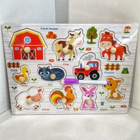 Двусторонний вкладыш 2в1 с доской для рисования Ферма