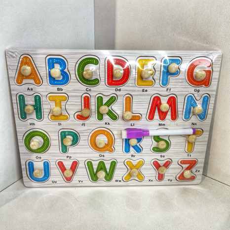 Двосторонній вкладиш 2в1 з дошкою для малювання Англійська абетка