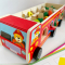 Дерев'яна багатофункціональна іграшка Пожежна машина (геометричний сортер, стукатка, грядка з морквинами), C 68271