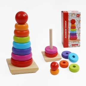 Дерев'яна пірамідка 7 кілець, 20 см C 68838