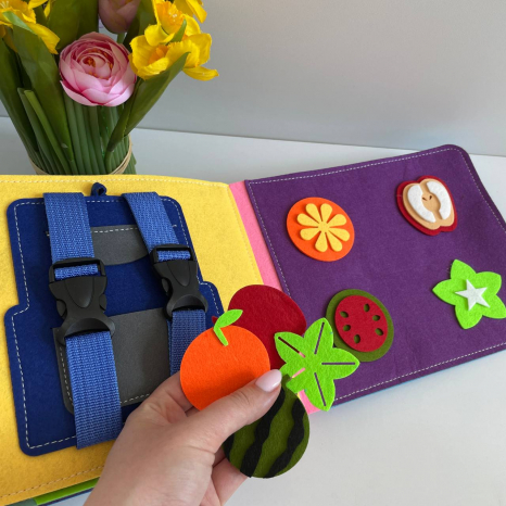 Мягкая фетровая книга-бизиборд (8 разворотов)