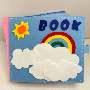 М'яка фетрова книжка-бізіборд,годинник, шнурівка, рухомі намистини, елементи на липучках, C 70904