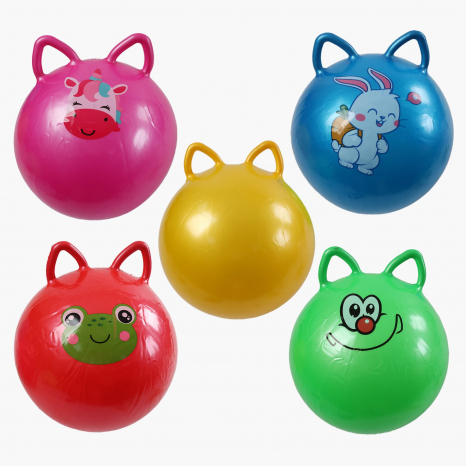 Резиновый детский мяч - прыгун ручки - ушки, диаметр 44 см, C 70953